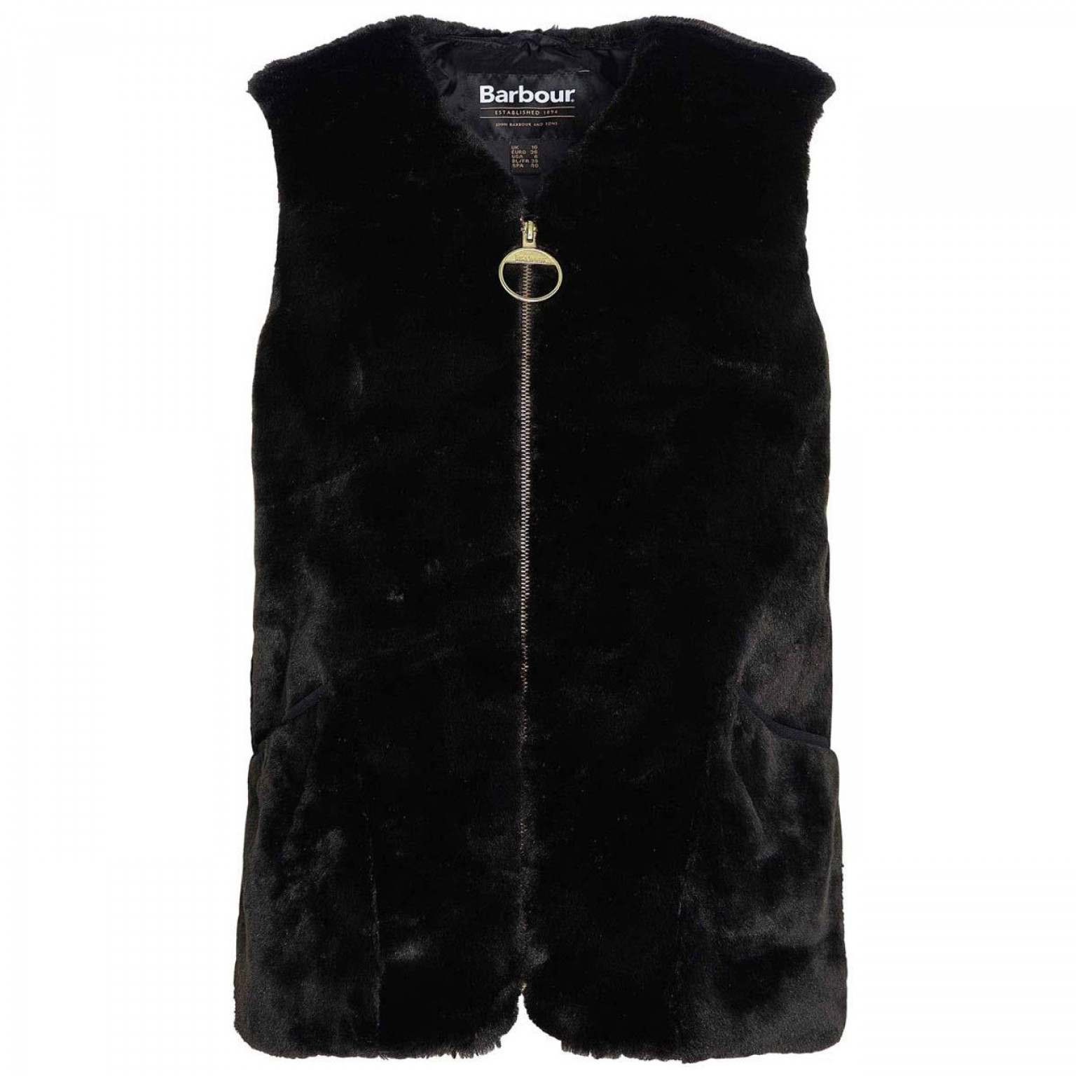 Barbour Barn Faux-Fur Gilet Black