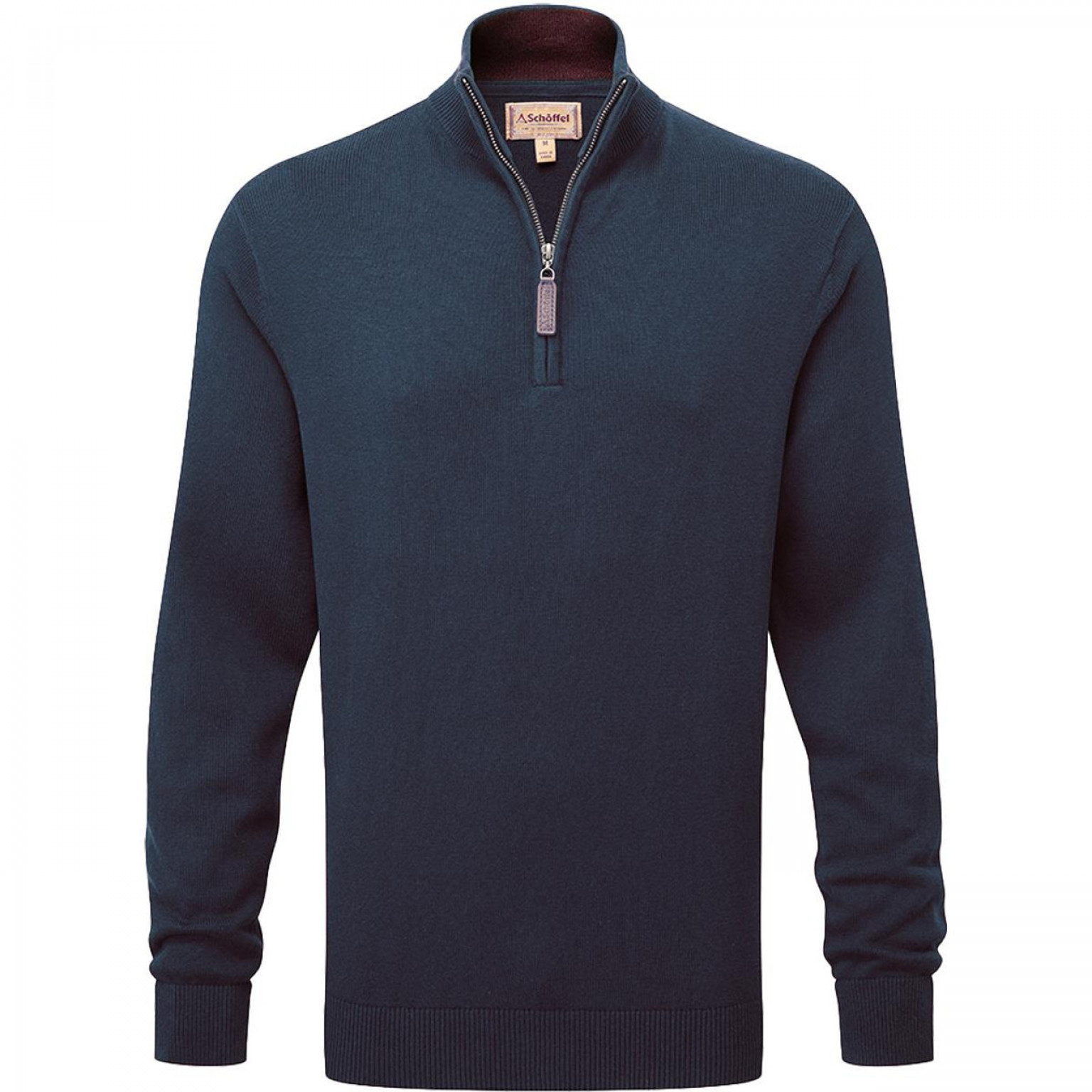 Schoffel Calton Cotton Cashmere 1/4 Zip Petrol