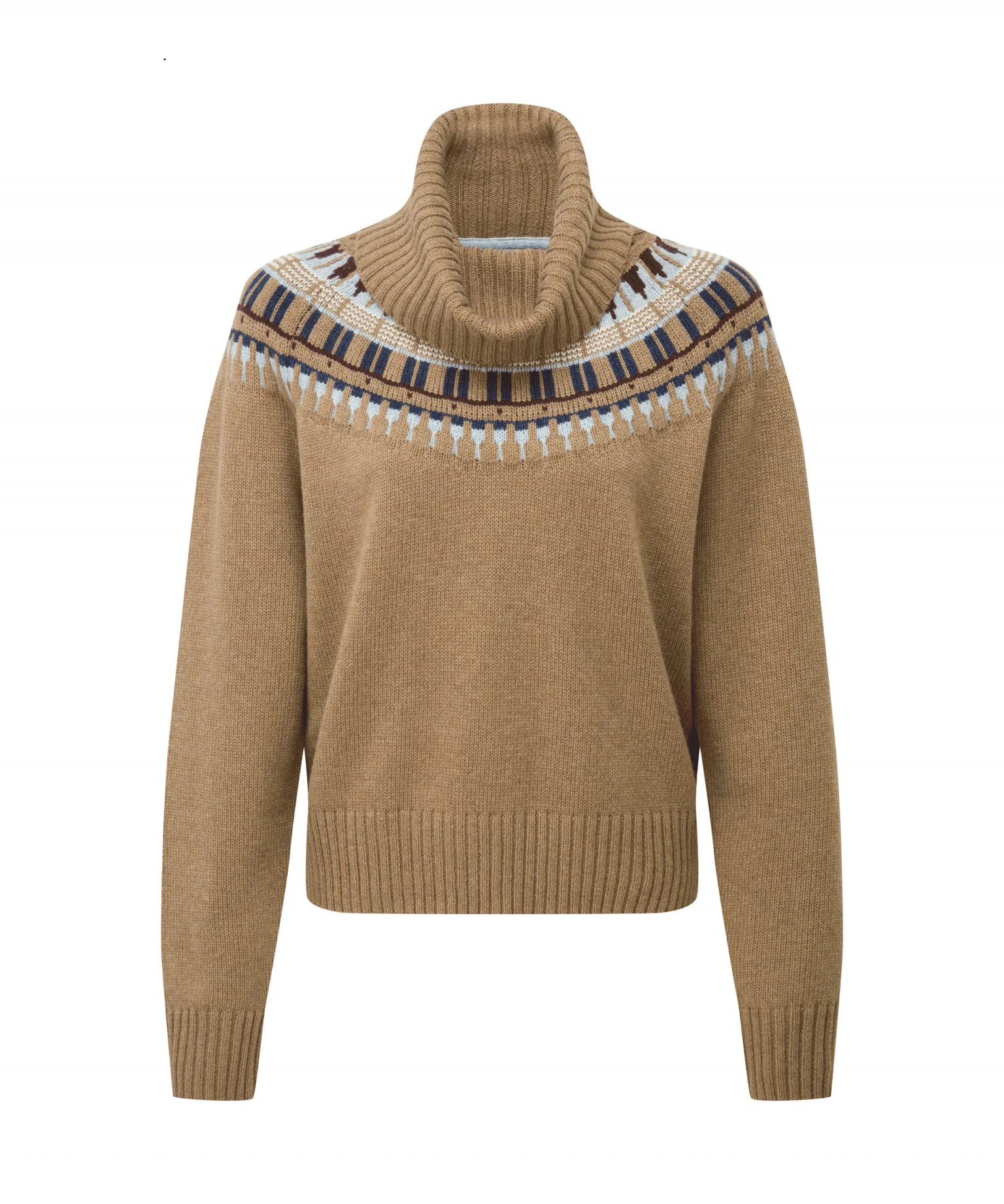 Schoffel Filey Fairisle Roll Neck Sand