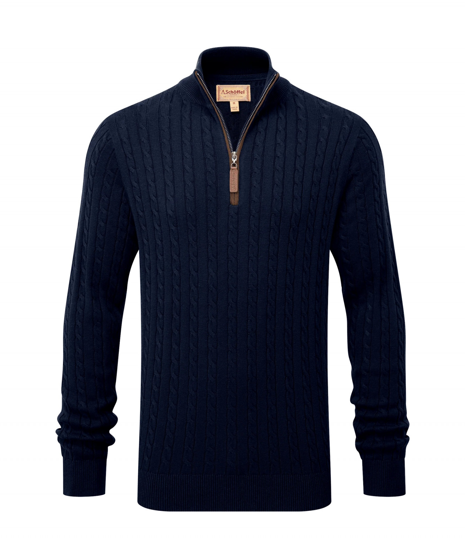 Schoffel Calton Cotton Cashmere Cable Navy