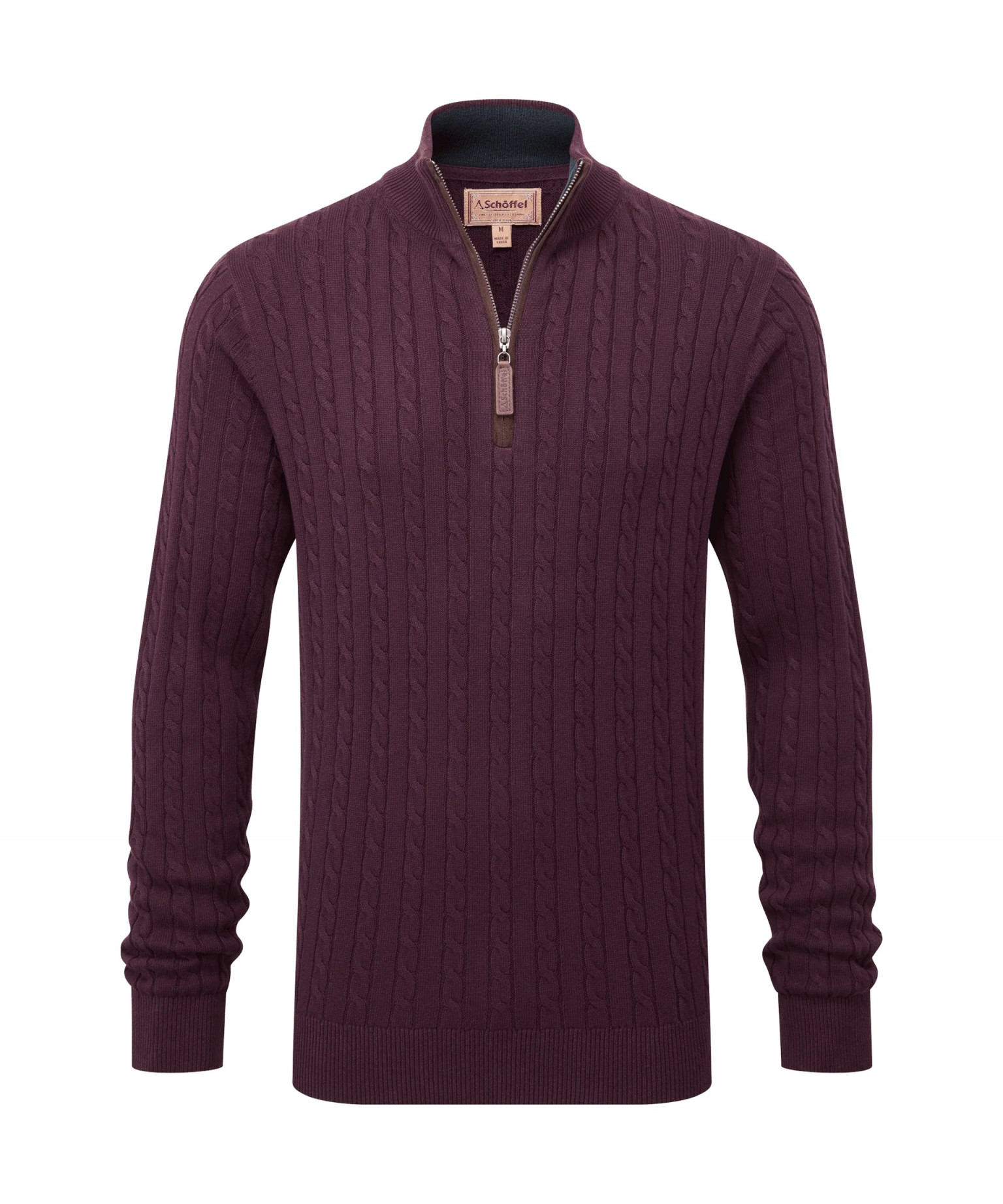 Schoffel Calton Cotton Cashmere Cable Wine