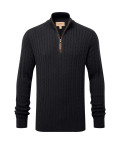 Schoffel Calton Cotton Cashmere Cable Charcoal