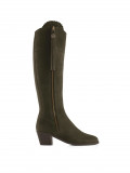 Fairfax And Favor Regina Heeled Suede Boot Moss