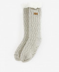 Barbour Cable Knit Lounge Socks Light Grey