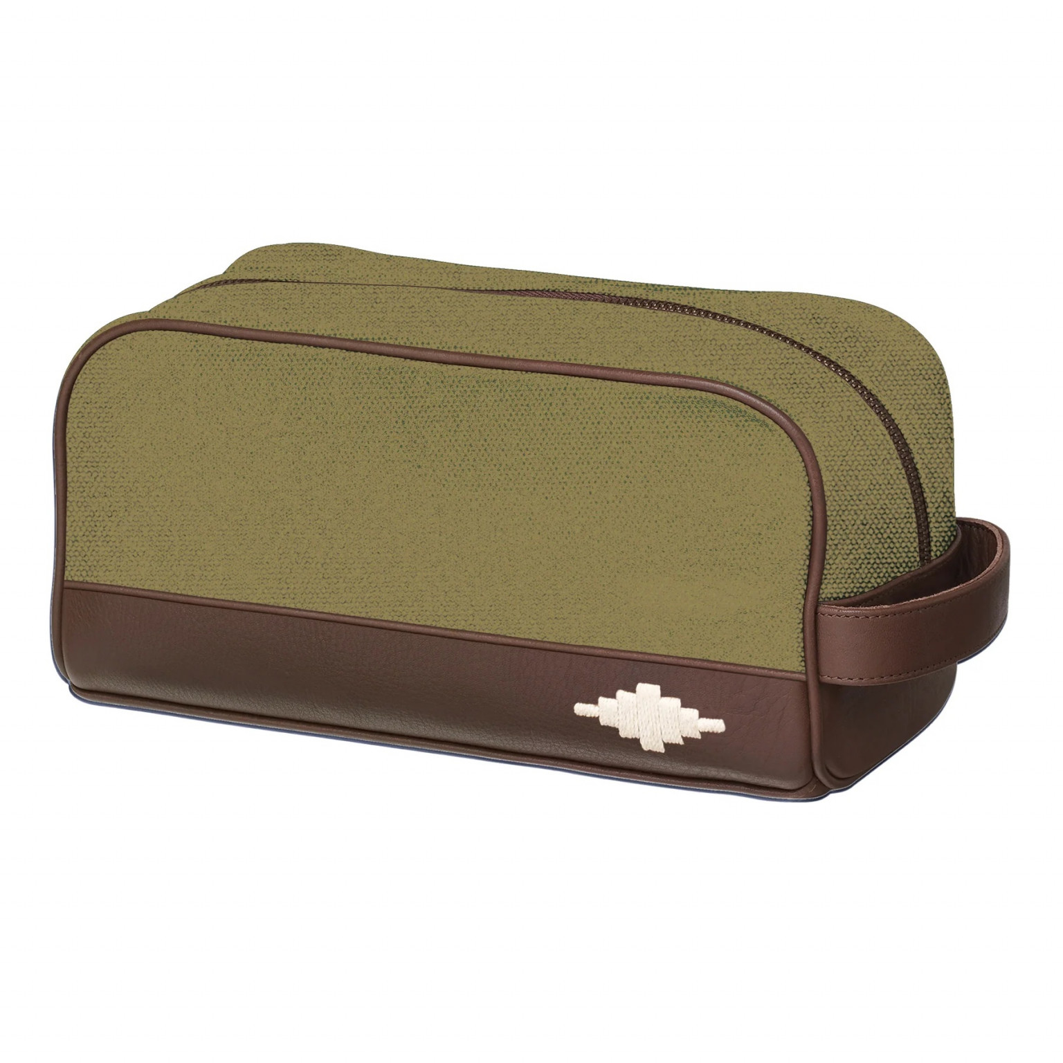 Pampeano Leather And Canvas Washbag Forest