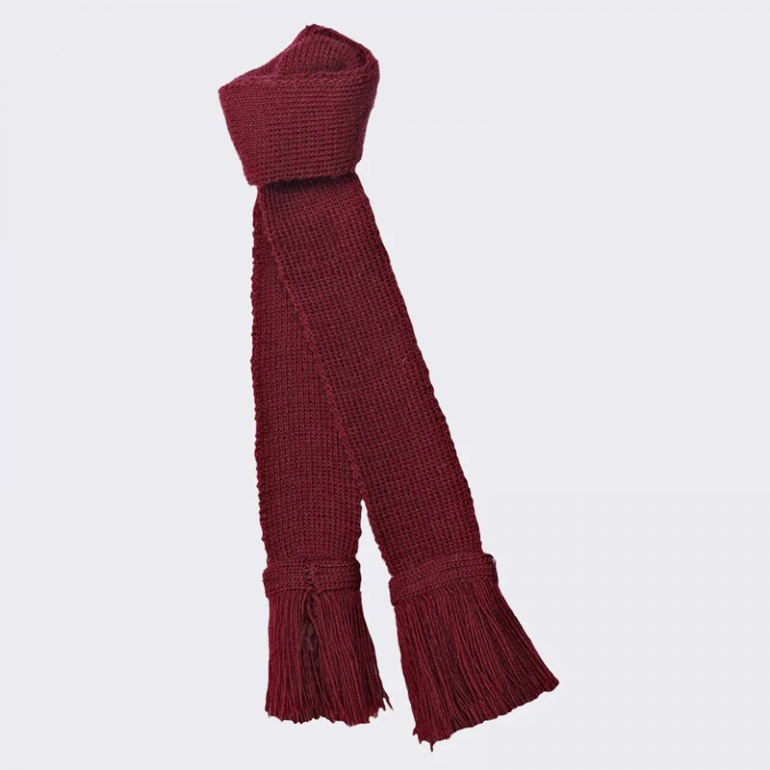 Pennine Plain Wool Garter Burgundy