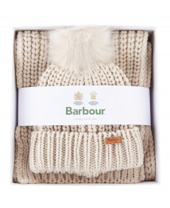 Barbour Saltburn Scarf And Beanie Pearl