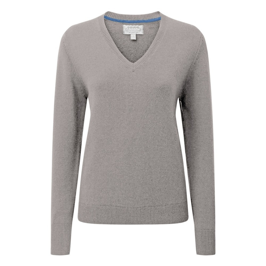 Schoffel Ladies Merino V Neck Silver