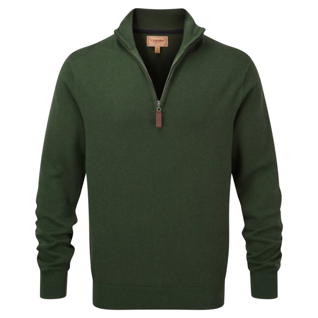 Schoffel Cotton Cashmere 1/4 Zip Racinggreen