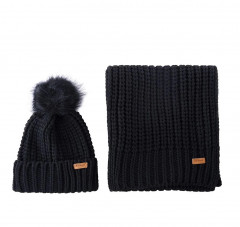 Barbour Saltburn Scarf And Beanie Black